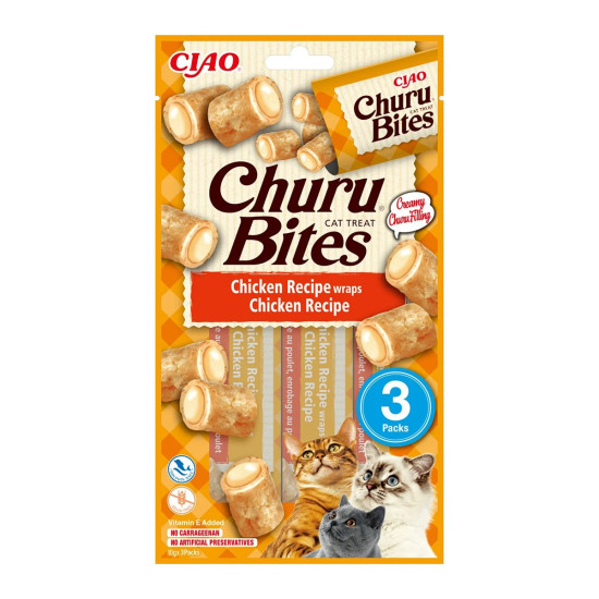 Churu Bites cu Pui, 10 g x 3 buc – recompense moi pentru pisici